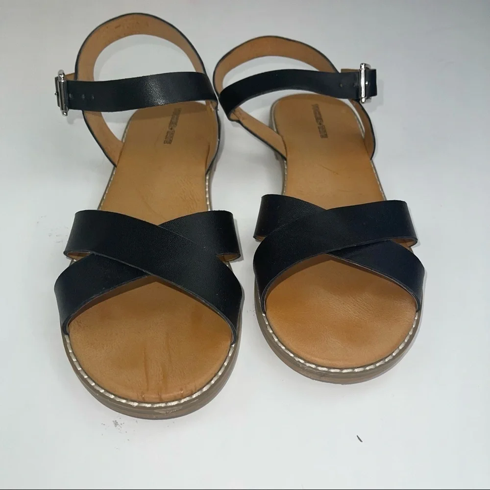 Tucker & Tate Nordstrom Black Faux Leather Ankle Strap Sandals